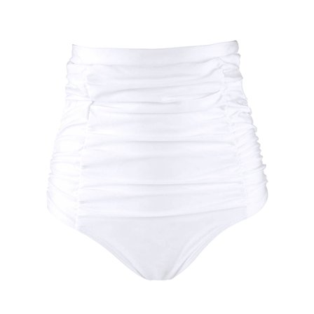 RELLECIGA Women's High Waisted Ruched Bikini Bottom Tummy Control Swim Bottoms