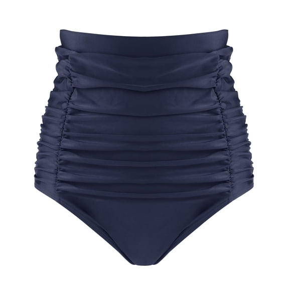 RELLECIGA Women's High Waisted Ruched Bikini Bottom Tummy Control Swimwear