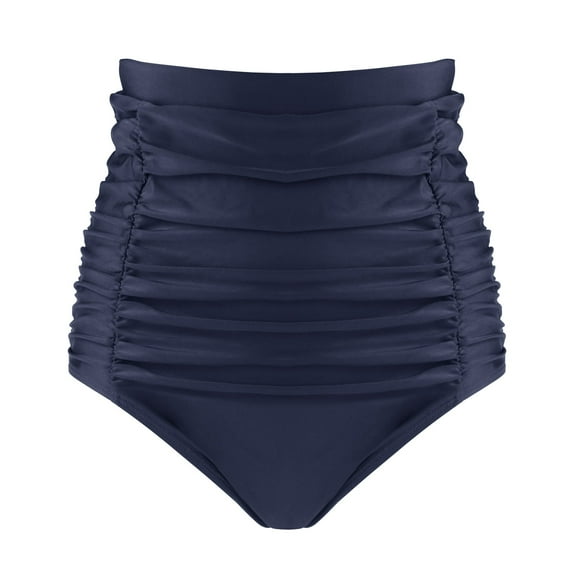 RELLECIGA Women's High Waisted Ruched Bikini Bottom Tummy Control Swimwear