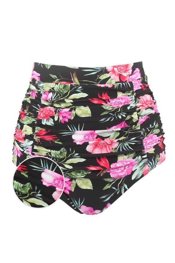 Women's High Waisted Ruched Bikini Bottom