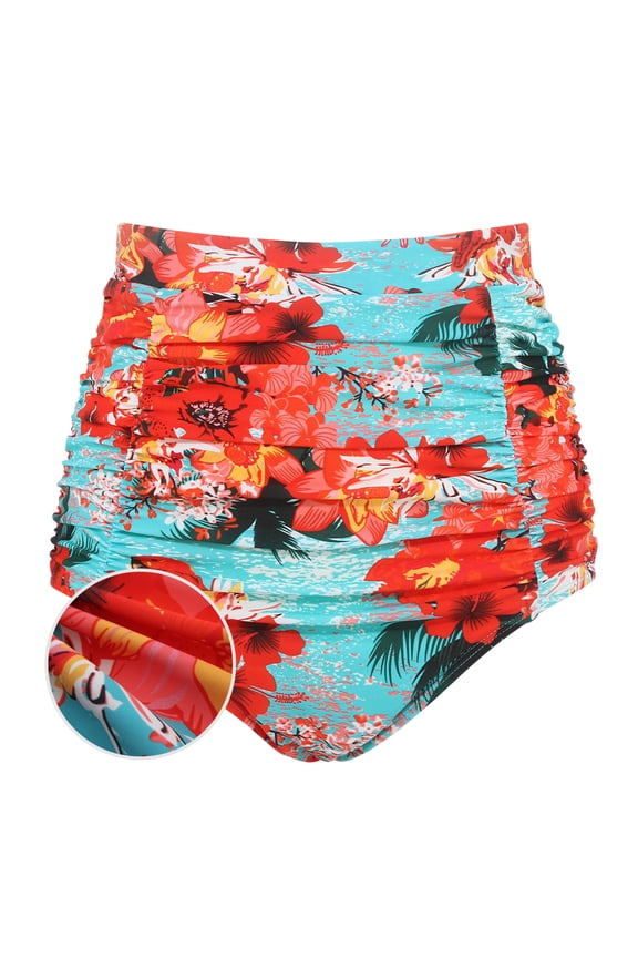 Women's High Waisted Ruched Bikini Bottom