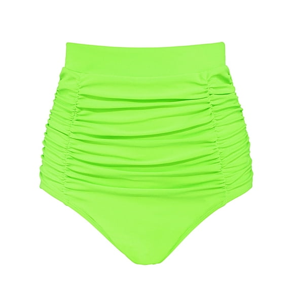 RELLECIGA Women's High Waisted Ruched Bikini Bottom
