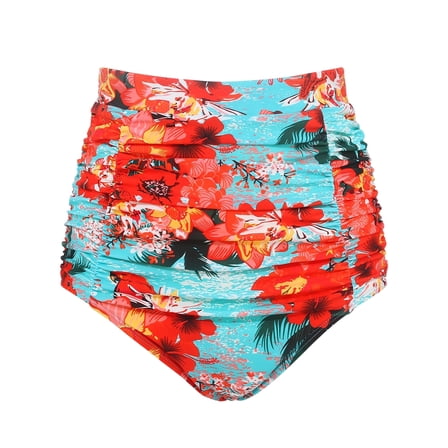 RELLECIGA Women's High Waisted Ruched Bikini Bottom