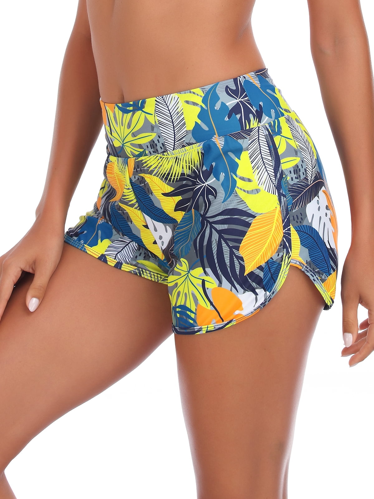 RELLECIGA Women's High Waisted Swim Shorts Swim Board Shorts for Women