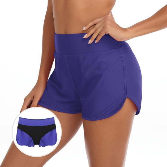 RELLECIGA Women's High Waisted Swim Shorts Swimsuit Bottoms Board Shorts for Women