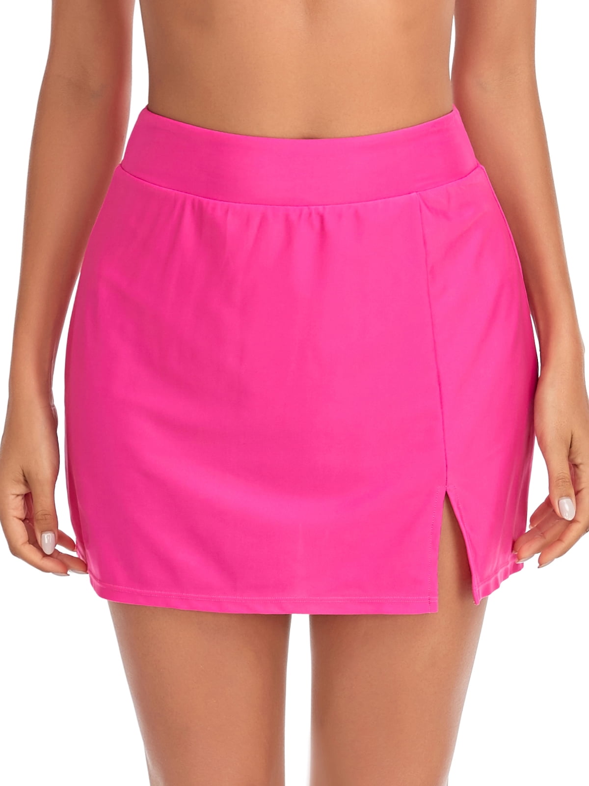 RELLECIGA Women's High Waisted Swim Skirt Side Split Skort Bikini ...