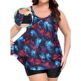 thumbnail image 1 of RELLECIGA Women's Mesh Tankini with Shorts Swimsuit 2 Piece Bathing Suits for Women Plus Size, 1 of 13