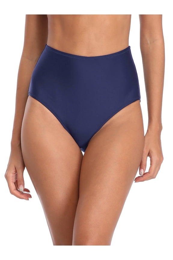 Women's Navy Blue High Waisted Bikini Bottom Size X-Large