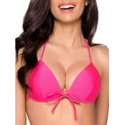 RELLECIGA Women's Neon Rose Push up Triangle Bikini Top Size Large
