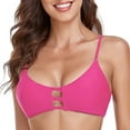 thumbnail image 1 of RELLECIGA Women's Neon Rose Strappy Longline Triangle Bikini Top Size Small, 1 of 9