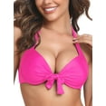 thumbnail image 1 of RELLECIGA Women's Push Up Bikini Top Knot Front Underwire Bathing Suit, 1 of 7