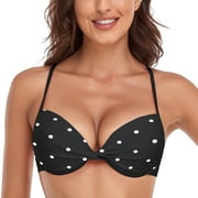 RELLECIGA Women's Push Up Bikini Top Twist Front Underwire Bathing Suit