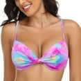 thumbnail image 1 of RELLECIGA Women's Push Up Bikini Top Twist Front Underwire Bathing Suit, 1 of 7