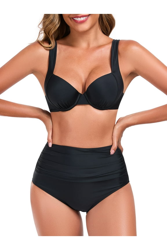 Women's Push Up Underwire Bikini Set Bathing Suits