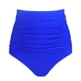 thumbnail image 1 of RELLECIGA Women's Royal Blue High Waisted Ruched Bikini Bottom Size XX-Large, 1 of 9