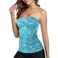 thumbnail image 1 of RELLECIGA Women's Ruched Bandeau Tankini Top Swimsuits, 1 of 6