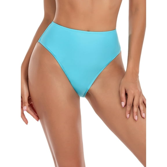 RELLECIGA Women's Sky Blue High Cut High Waisted Bikini Bottom Size XX-Large