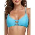 thumbnail image 1 of RELLECIGA Women's Sky Blue Strappy Longline Triangle Bikini Top Size XX-Large, 1 of 8