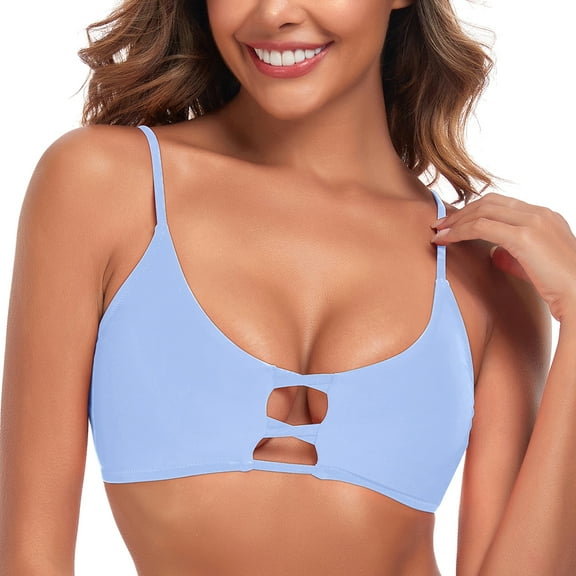 RELLECIGA Women's Strappy Longline Triangle Bikini Top