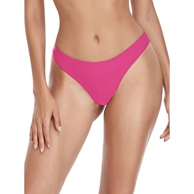 Women's Sexy Cheeky Brazilian Cut Bikini Bottom Solid Low Rise
