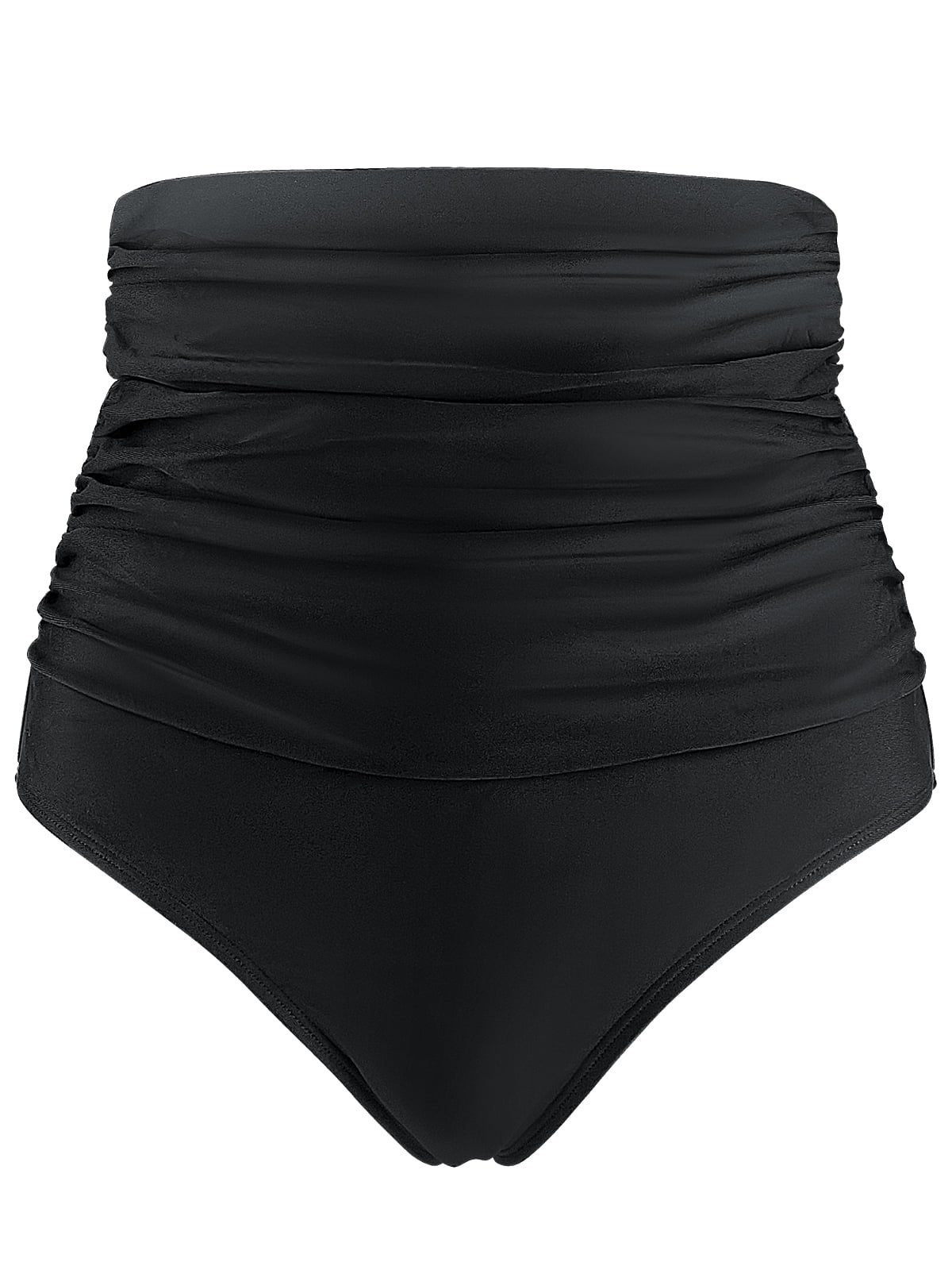 RELLECIGA Women's Super High Waisted Bottom Ruched Tummy Control Bikini  Bottom Bathing Suit 