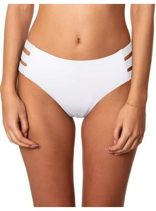 Relleciga Women's Full Coverage Swim Bottoms Mid Rise Ruched Sides Bikini  Bottom