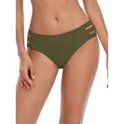 RELLECIGA Women's Swimsuit Strappy Bikini Swim Bottom Full Coverage Swimwear Bathing Suits
