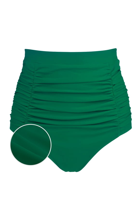 Women's Swimwear High Waisted Ruched Bikini Bottom