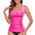 thumbnail image 1 of RELLECIGA Women's Tankini Top Plus Size Swimsuit for Women V Neck Twisted Tummy Control Ruched Bathing Suits, 1 of 8