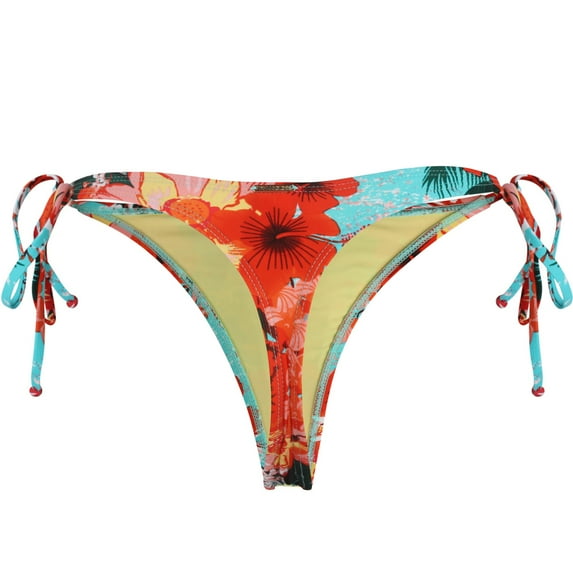 RELLECIGA Women's Tie-Side Thong Bikini Bottom