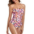 thumbnail image 1 of RELLECIGA Women's Tummy Control Swimwear Strapless One Piece Swimsuit Ruched Bathing Suits, 1 of 10