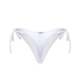 thumbnail image 1 of RELLECIGA Women's White Tie-Side Thong Bikini Bottom Size Large, 1 of 7
