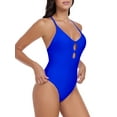thumbnail image 1 of RELLECIGA Women's V Neck Cutout One Piece Swimsuits Sexy Monokini Swimsuits Bathing Suits, 1 of 13