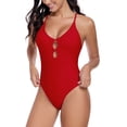 thumbnail image 1 of RELLECIGA Women's V Neck Cutout One Piece Swimsuits Sexy Monokini Swimsuits Bathing Suits, 1 of 13