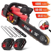 RELOIVE 16 Brushless Cordless Chainsaw, 42V 4000mAh with 3 Chains & Dual Chargers for Heavy-Duty Tree Cutting