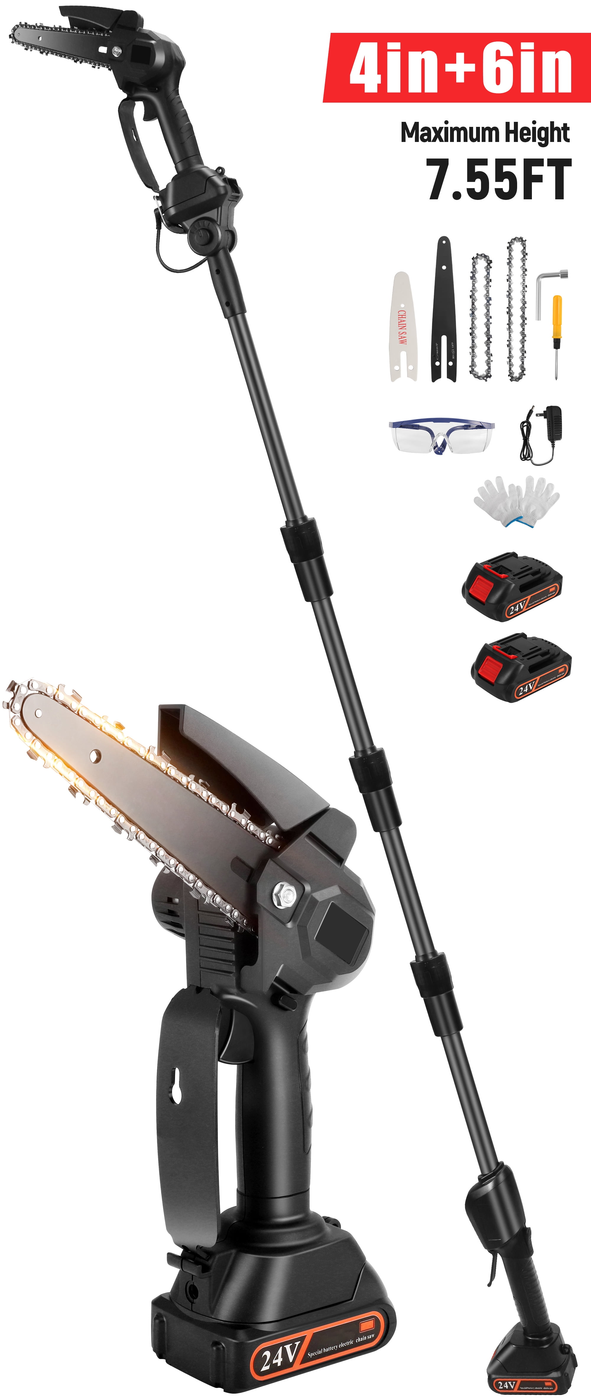 RELOIVE 2in1 Cordless Pole Saw, Mini Chainsaw & Cordless Pole Saw