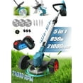 thumbnail image 1 of RELOIVE Electric Weed Wacker, Cordless Weed Eater with 2PCS 3000mAh Batteries and Charger, 5-in-1 Lawn Mower with Wheels, 43.3''-53.1'' Adjustable Grass Trimmer, Edger Lawn Tool for Garden Yard, 1 of 16