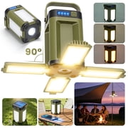 RELOIVE LED Camping Lantern,Battery Powered Solar Lanterns,6 Light Modes IPX4 Waterproof,Portable Hanging Collapsible Camping Lights for Outdoor,Home,Emergency
