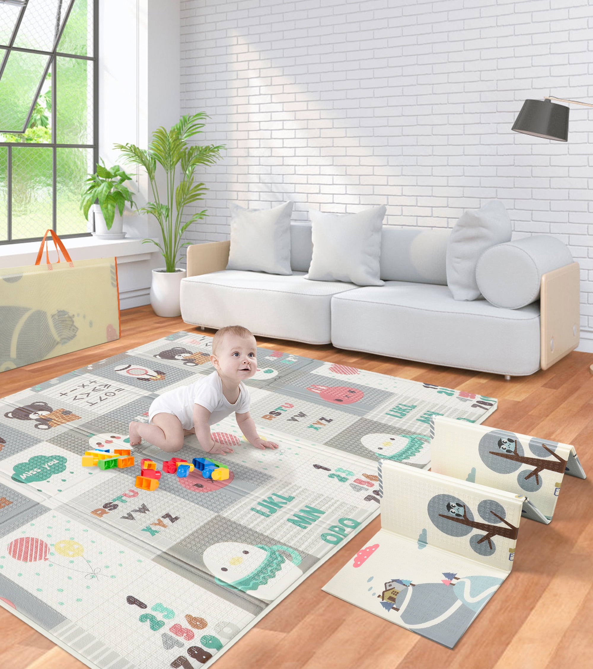 RELOIVE 79"x59" Foldable Baby Play Mat,Extra Large Waterproof
