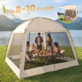 thumbnail image 1 of RELOIVE Camping Screen Tent with Sky Canopy,11x11ft Portable Screen Canopy 8-10 Person & Instant UV Resistant Sun Shelter,Easy to Set Up & Waterproof,Suitable for Family Camping Trip,Backyard,Picnic, 1 of 12
