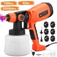 thumbnail image 1 of RELOIVE 850W Paint Sprayer, Electric HVLP Spray Gun, 1400ml 32K RPM, 6 Nozzles 3 Patterns, Indoor/Outdoor, Orange, 1 of 13