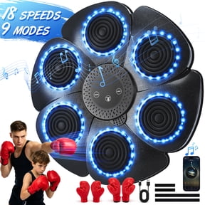 RELOIVE Music Boxing Machine - Smart Bluetooth Boxing Training Equipment, Wall Mounted Electronic Punching Target with Gloves, 6 Zones 9 Modes 18 Speeds for Adults & Kids