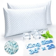 RELOIVE Cooling Pillows,Adjustable Shredded Memory Foam Bed Pillows, Support &Heat Dissipation Tech for Side,Back,Stomach & Hot Sleepers,King Size 2 Pack 20" x 36"