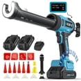 thumbnail image 1 of RELOIVE Cordless Caulking Gun, 5000N Electric Caulk Gun with 2 Batteries, 6-Speed, LED Light, Anti-Drip Auto-Retraction, for 150/200/310ml Cartridges Home Improvement, 1 of 12