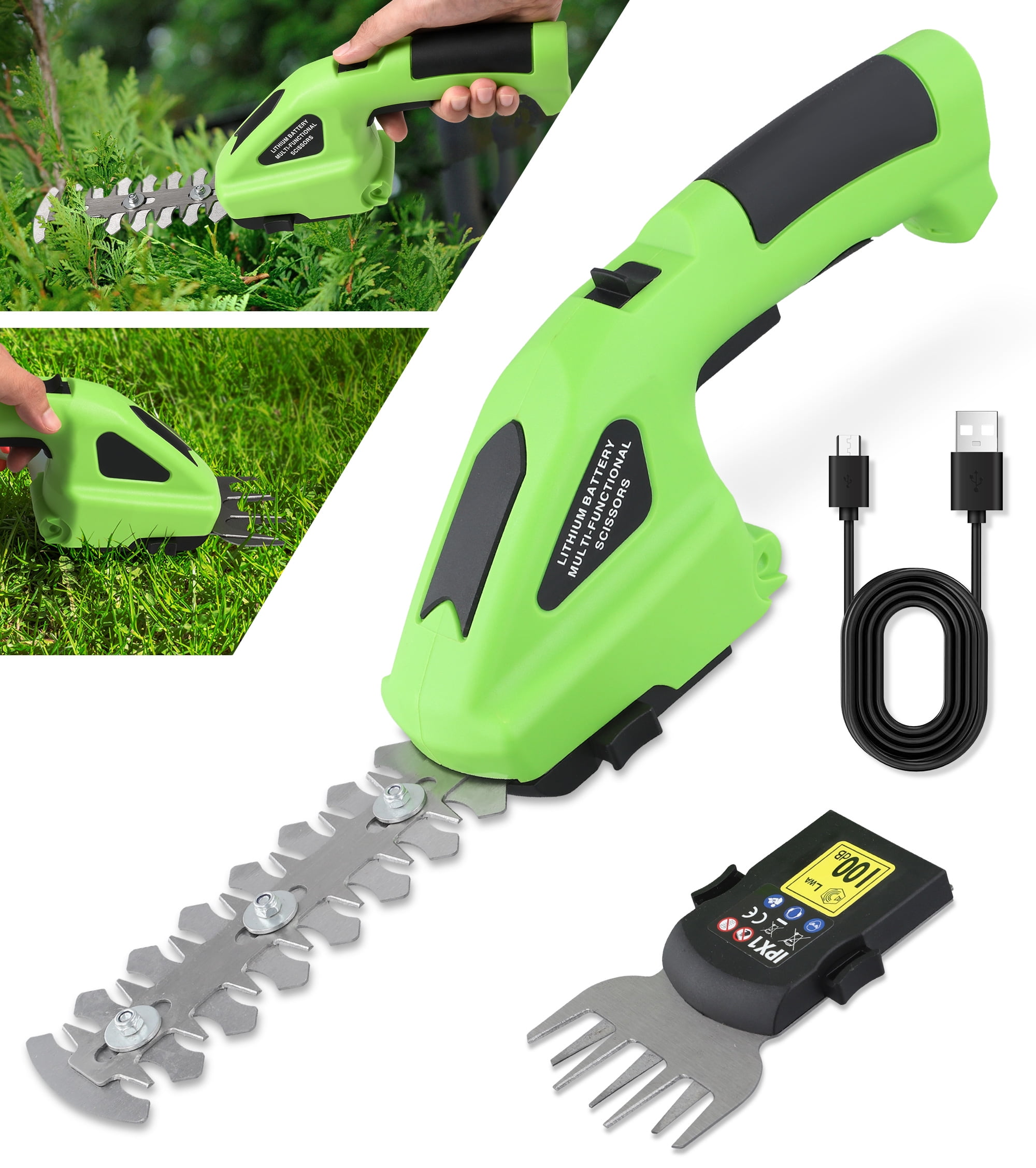 RELOIVE Cordless Grass Shear & Shrubbery Trimmer,2 in 1 Handheld Hedge