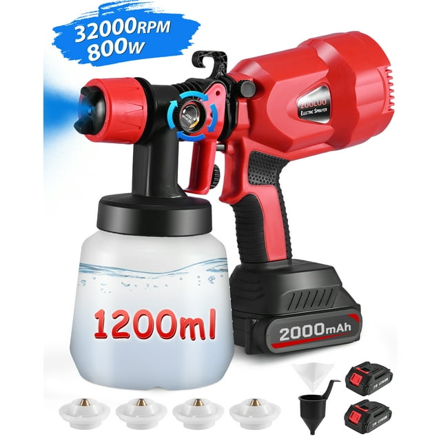 RELOIVE Cordless Paint Sprayer with 2 Batteries, HVLP Electric Spray