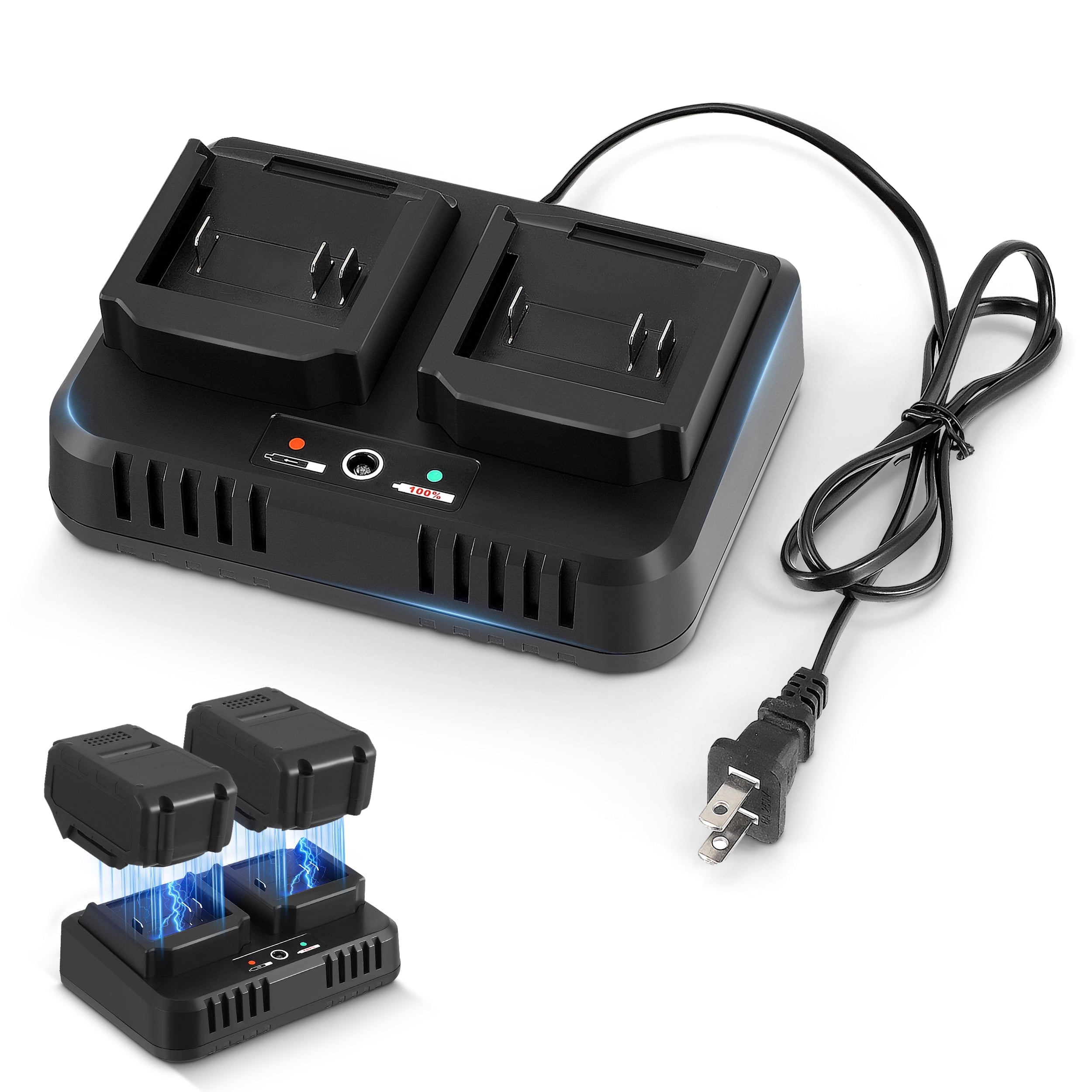 RELOIVE Lithium Ion Battery Charger Station,Compatible with MAKITA 18V/20V/21V Battery