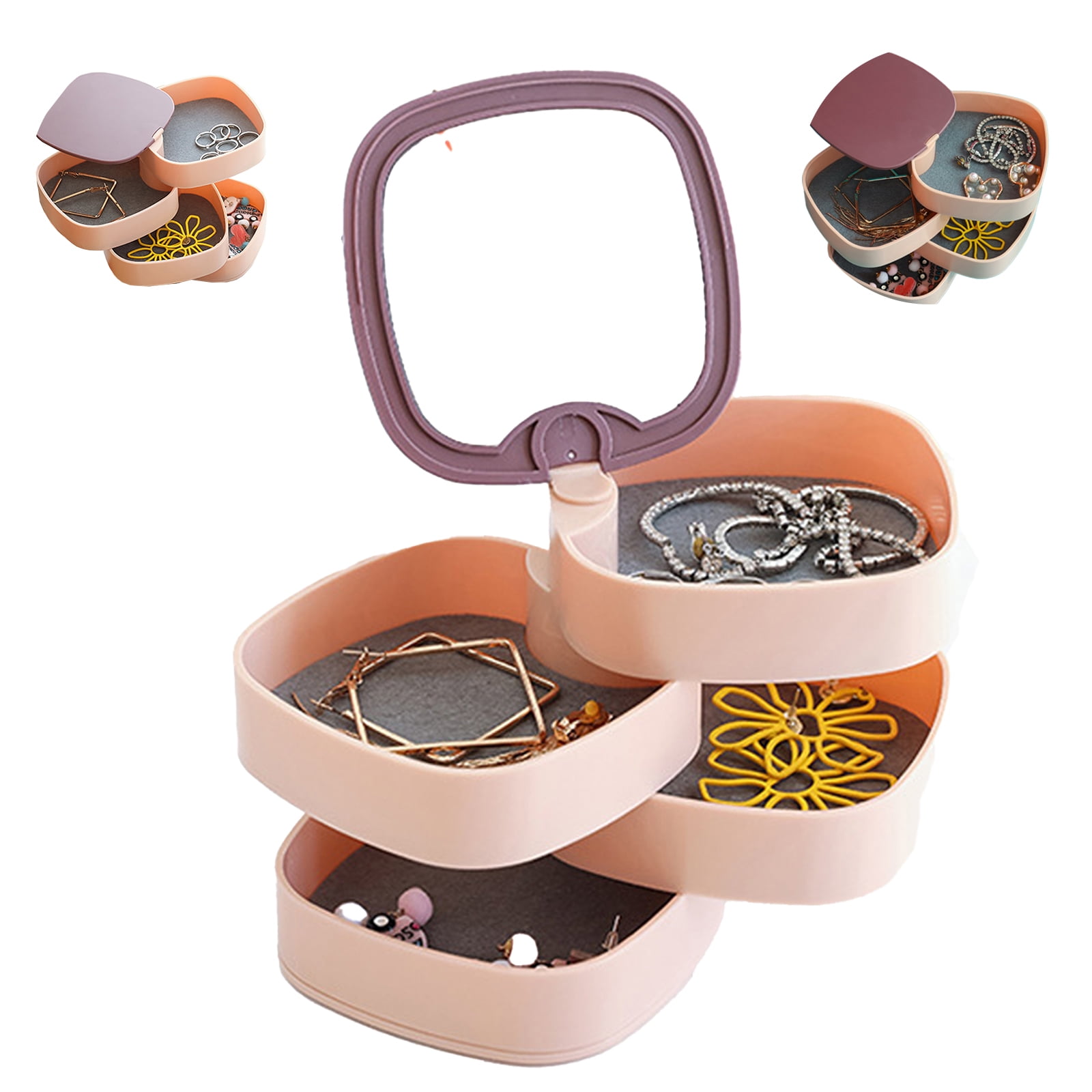 RELOIVE Jewelry Organizer, Small Jewelry Storage Box Earring Holder for