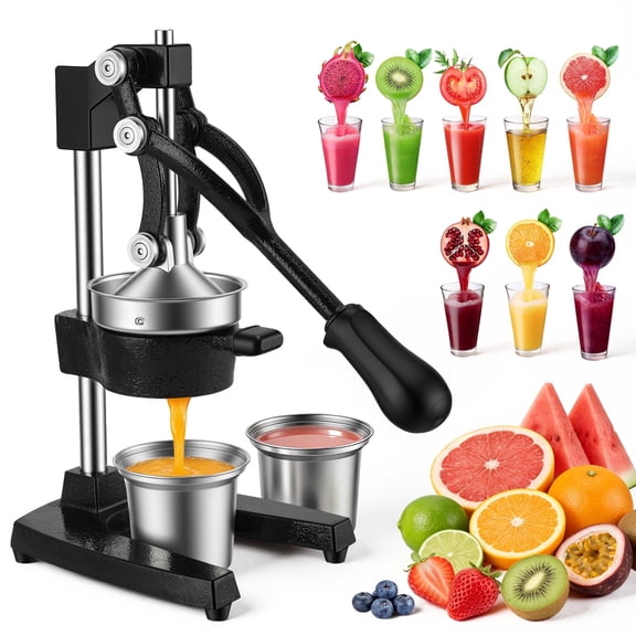 RELOIVE Manual Citrus Juicer Easy Juicing, Easy Clean Stainless Steel and Cast Iron