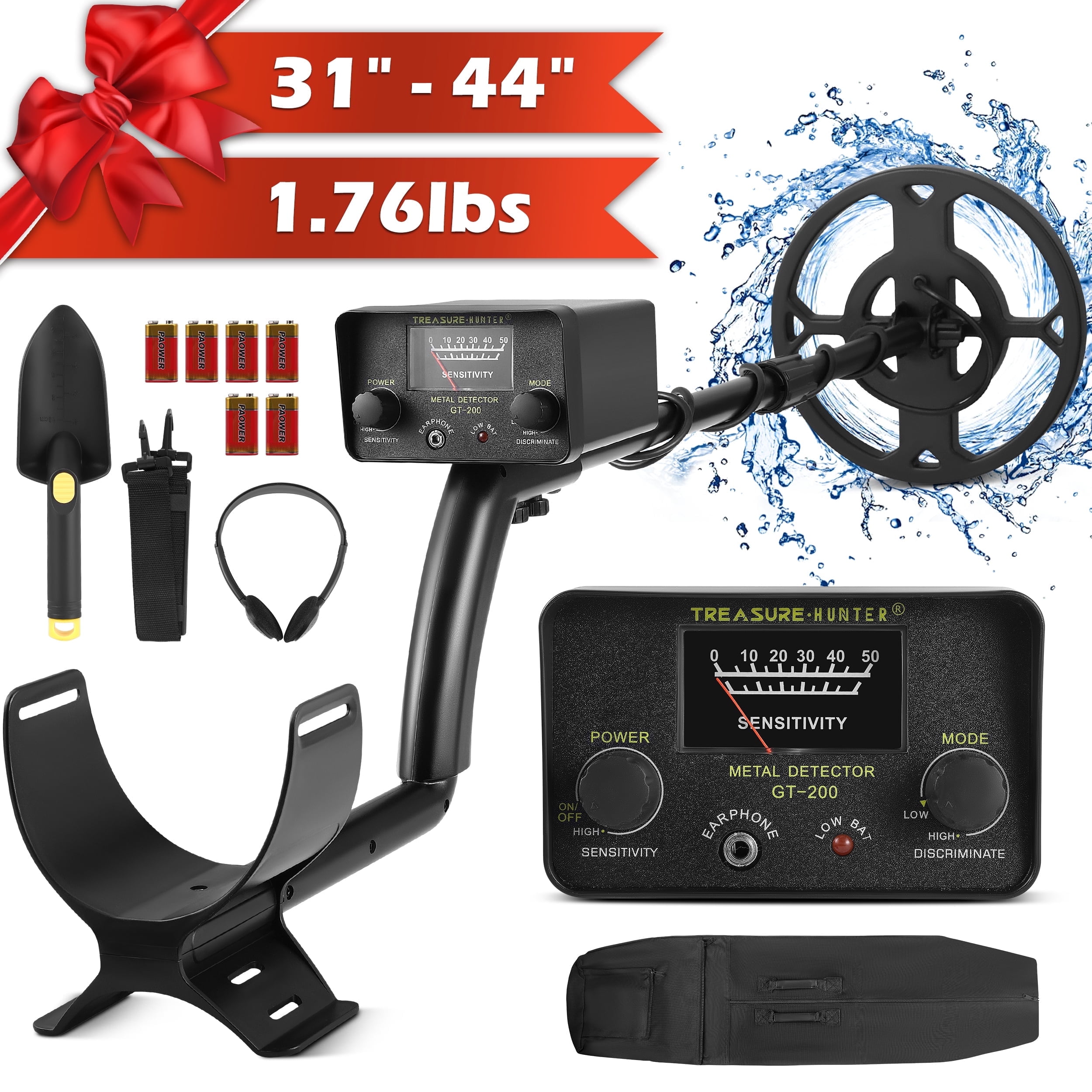 RELOIVE Metal Detector, 2 Modes Adjustable 31"-44" Waterproof for Beach/Backyard, Kids & Adults Treasure Hunting - Walmart.com